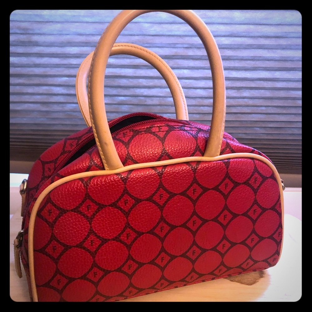Red Patterned Fossil Purse